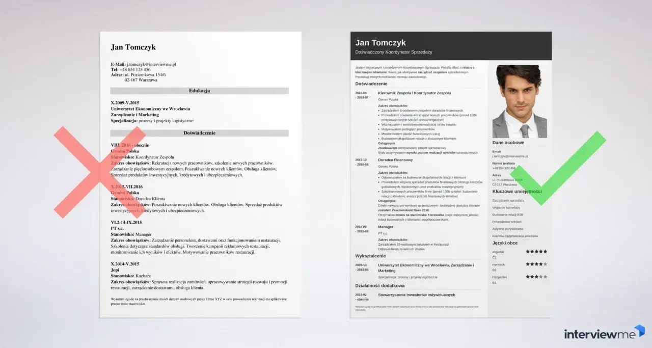CV Jana Tomczyka: doświadczenie w sprzedaży, zarządzaniu zespołem i obsłudze klienta. Wpisz swoje kwalifikacje zawodowe, by podkreślić sukcesy.