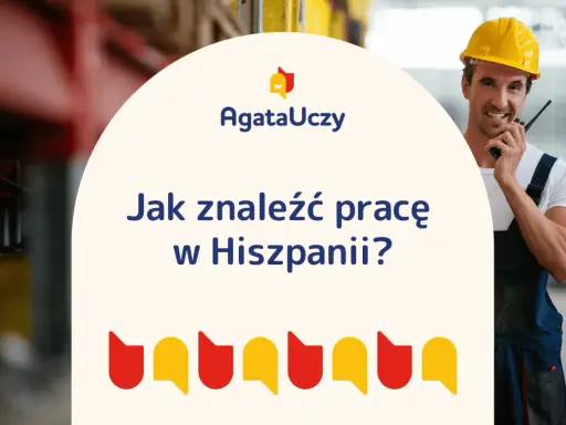Uśmiechnięty pracownik w kasku i ogrodniczkach z krótkofalówką. Jak znaleźć pracę w Hiszpanii? AgataUczy.