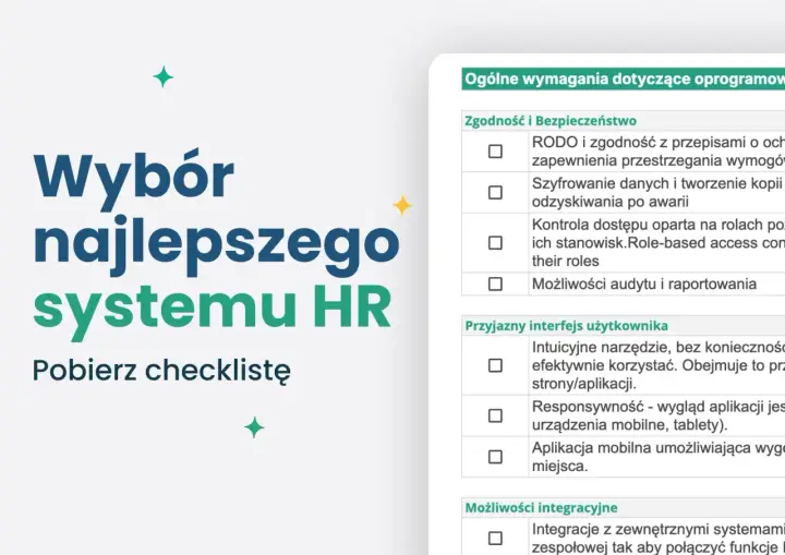 Wybór najlepszego systemu HR: checklistę do pobrania, która pomoże ocenić zgodność, bezpieczeństwo i interfejs użytkownika.